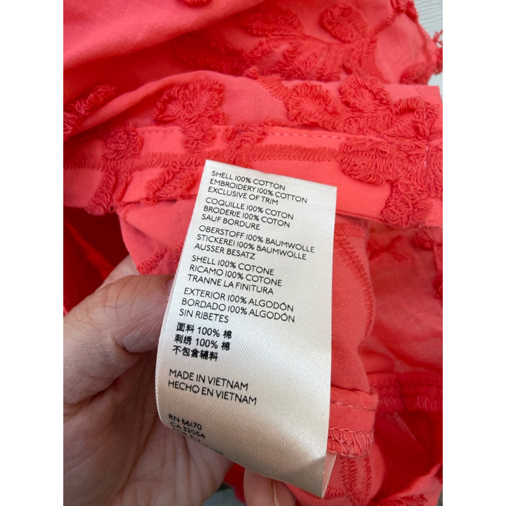 Anthropologie Pilcro The Whitney Textured Trapeze Buttondown Shirt XL NWT Coral - Picture 9 of 9